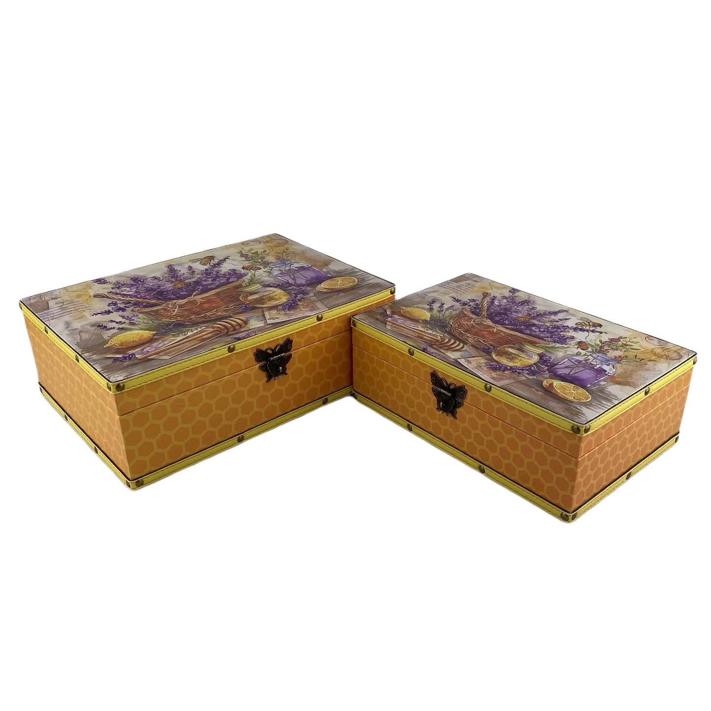 G38- Lavender wooden box (Side yellow)