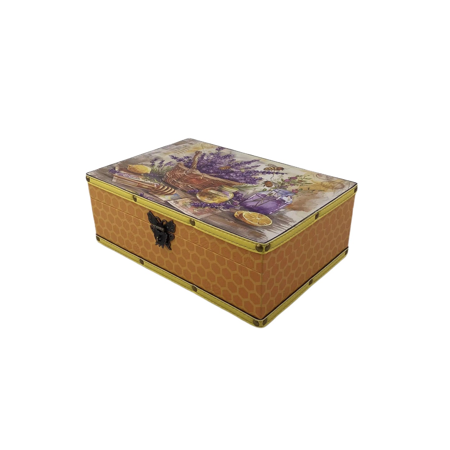 G38- Lavender wooden box (Side yellow)