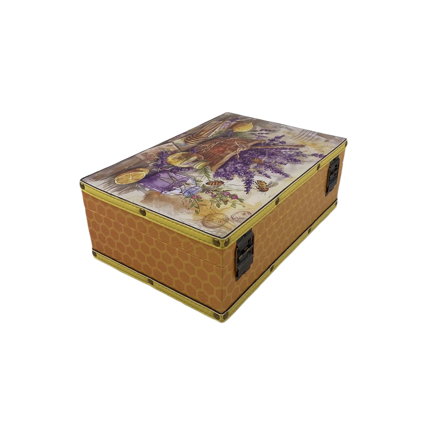 G38- Lavender wooden box (Side yellow)