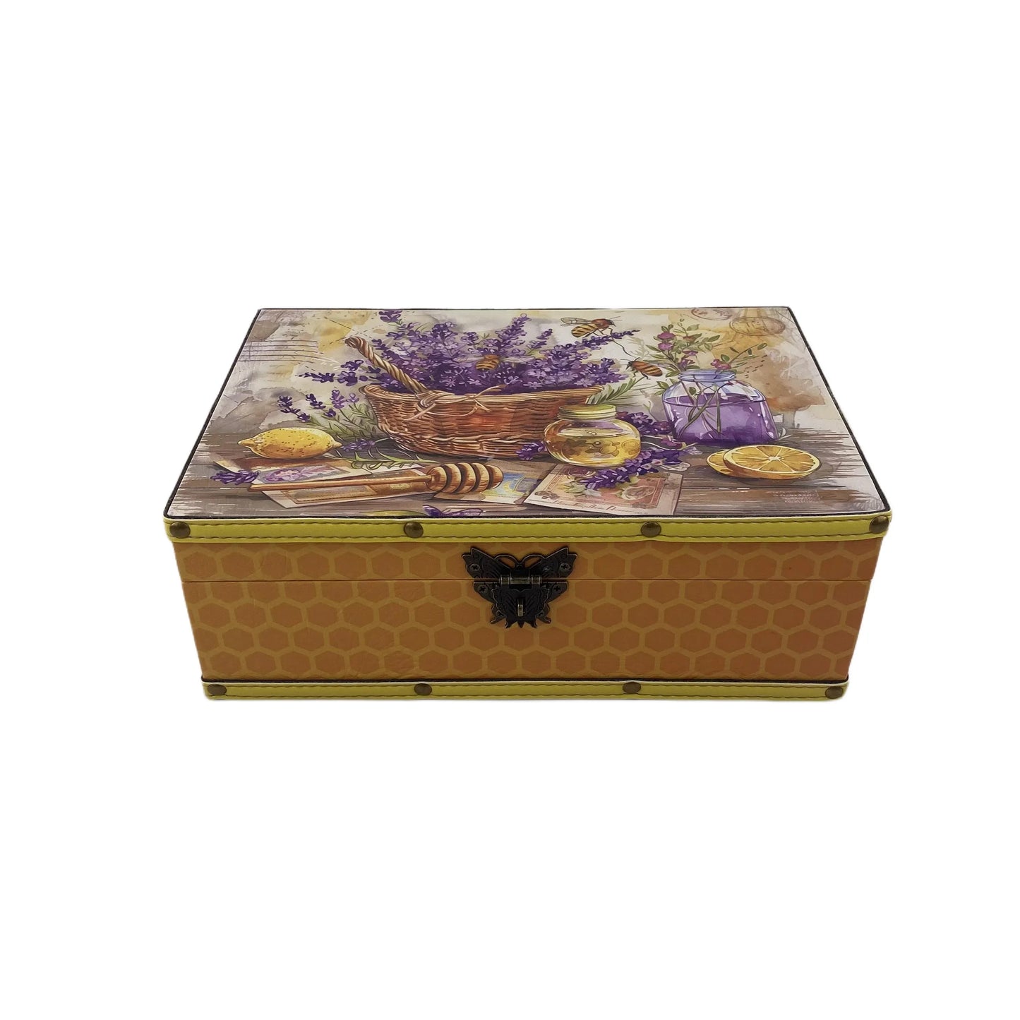 G38- Lavender wooden box (Side yellow)