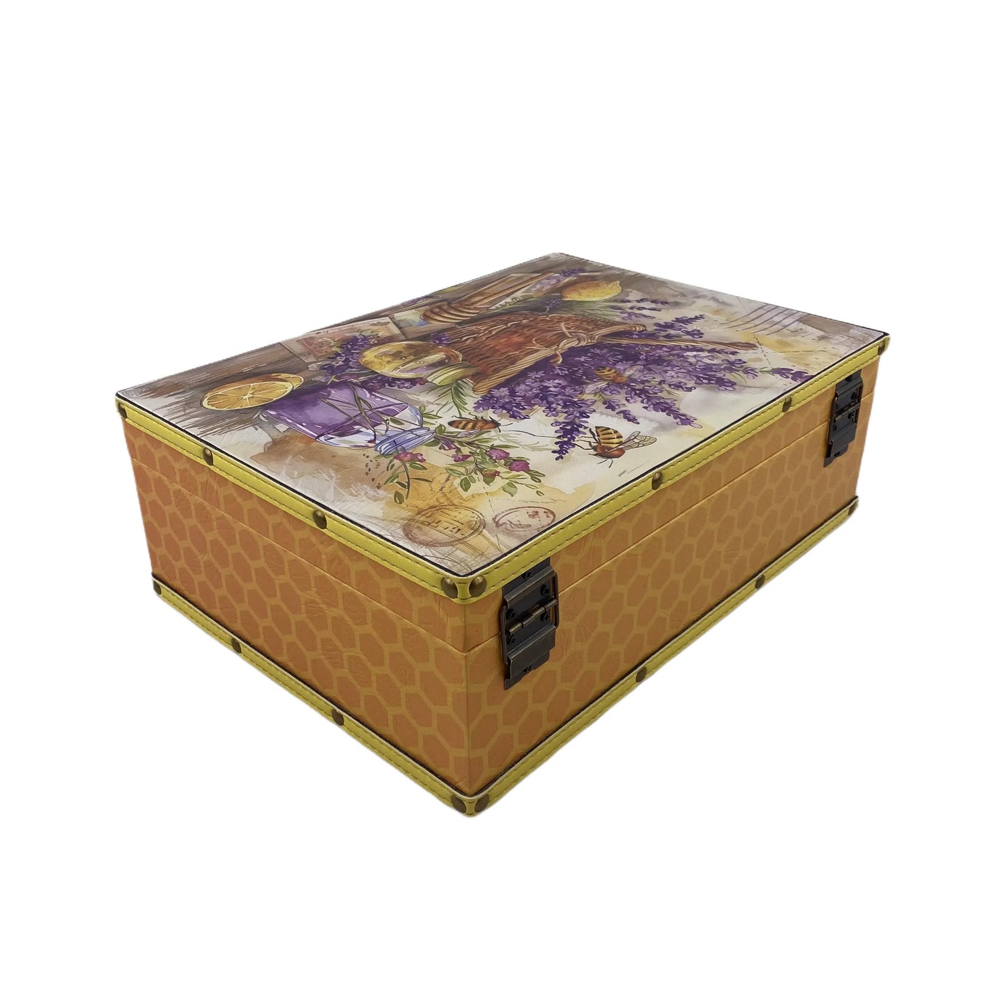 G38- Lavender wooden box (Side yellow)