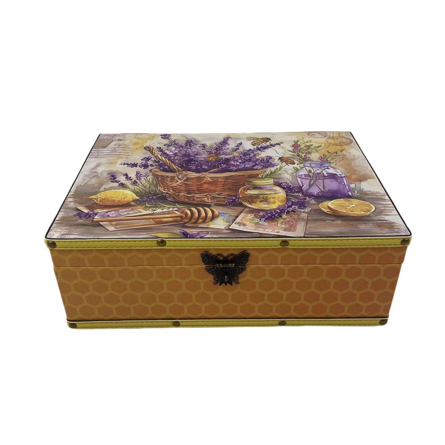 G38- Lavender wooden box (Side yellow)