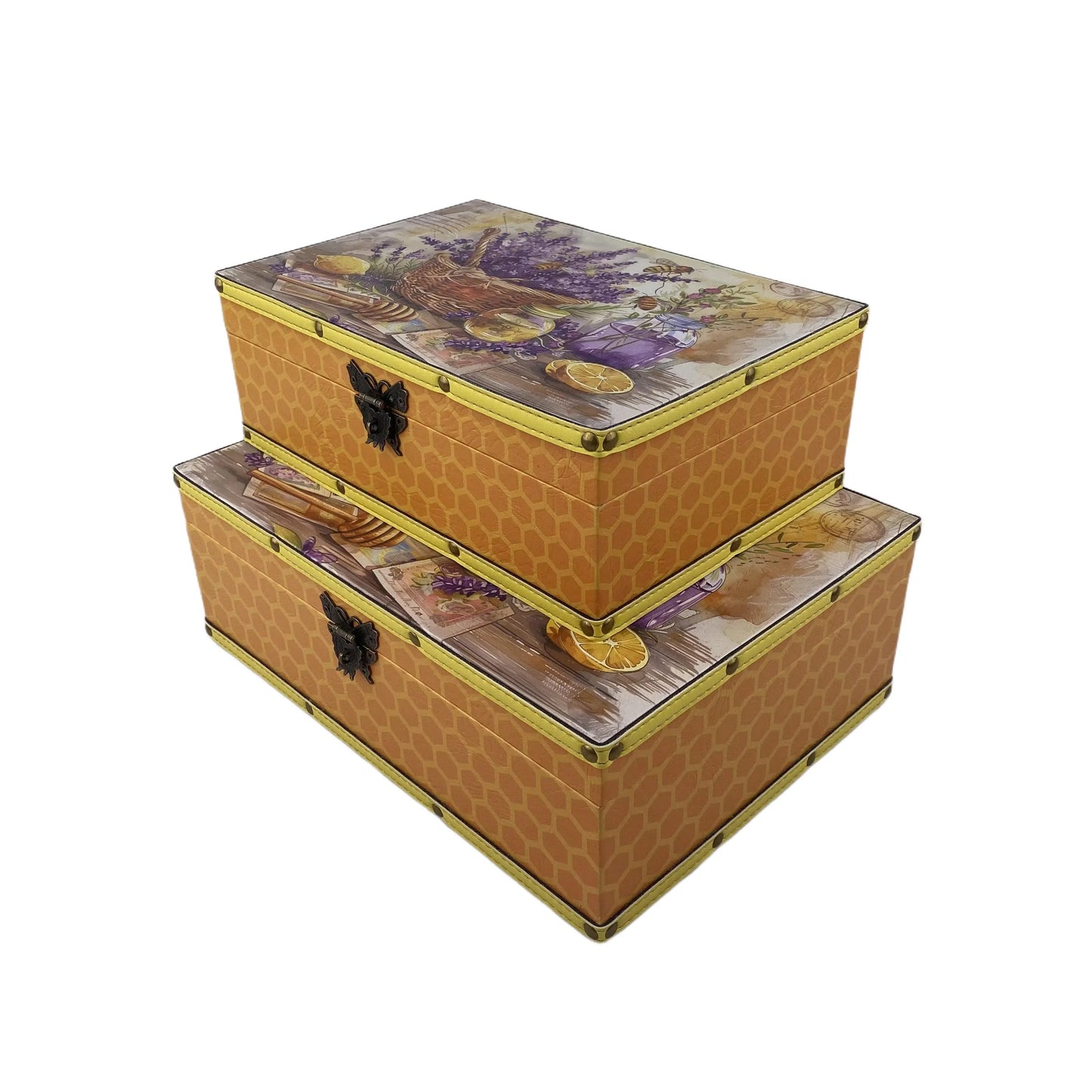 G38- Lavender wooden box (Side yellow)