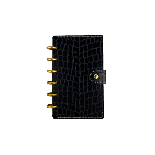 Black Crocodile pattern mushroom hole binder