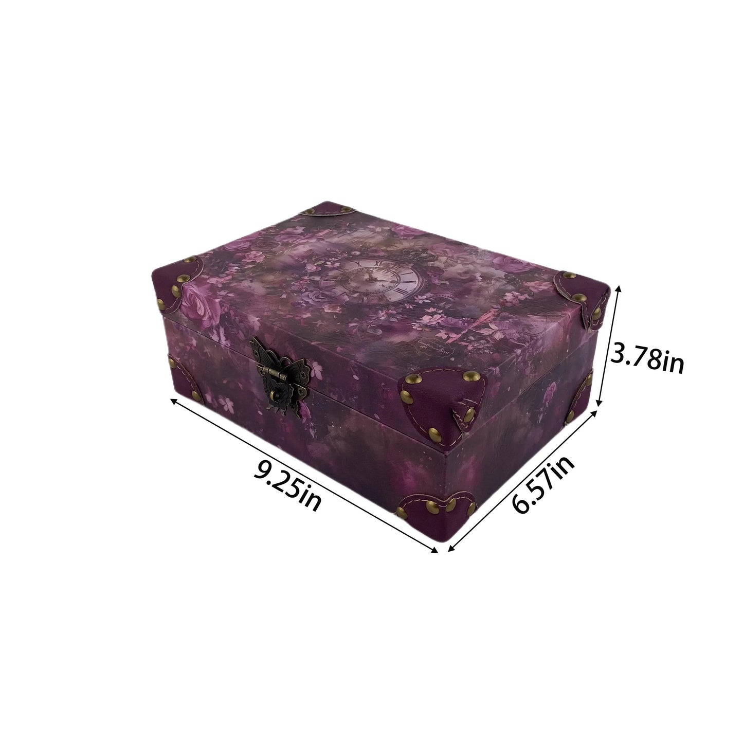 G23- Purple clock wooden box