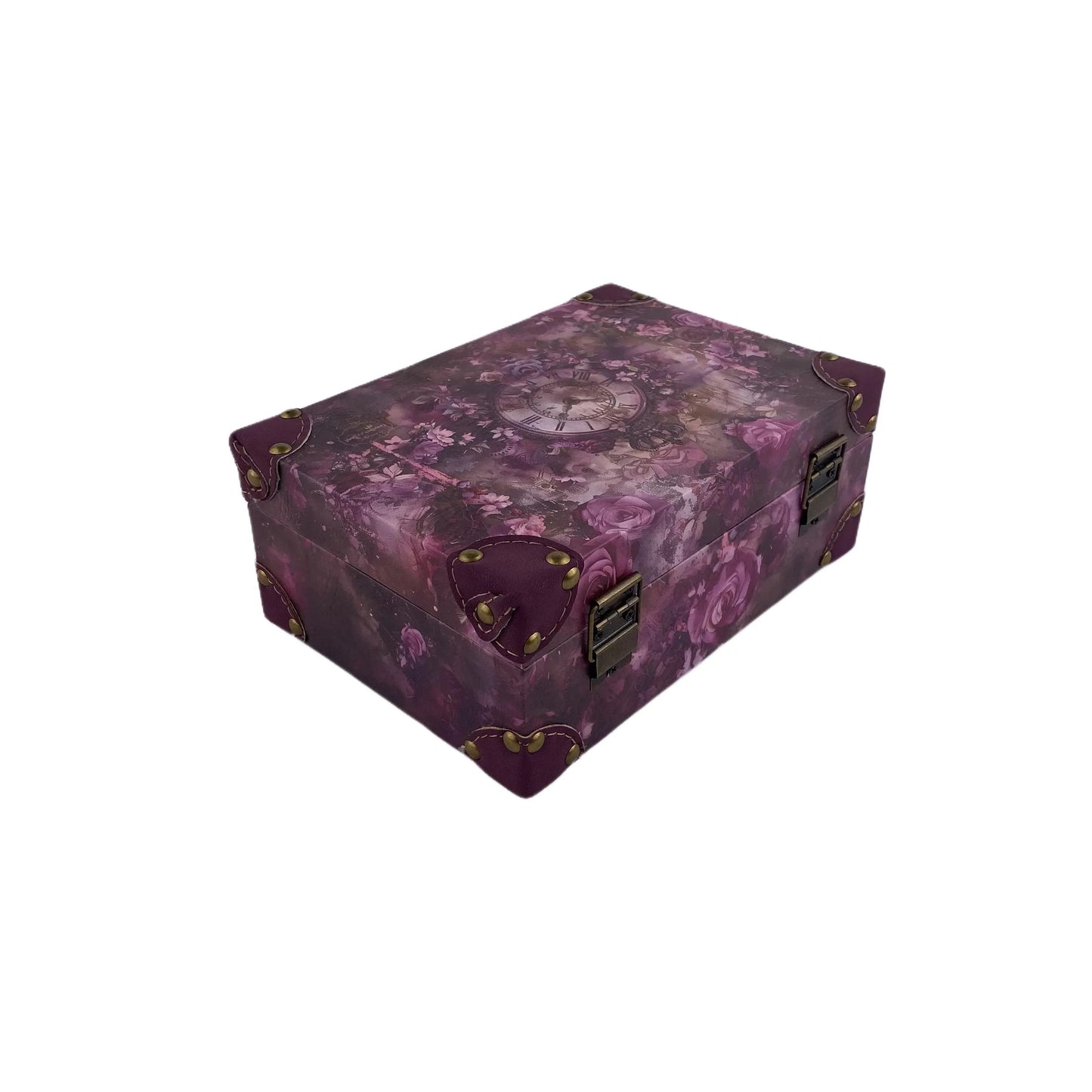 G23- Purple clock wooden box