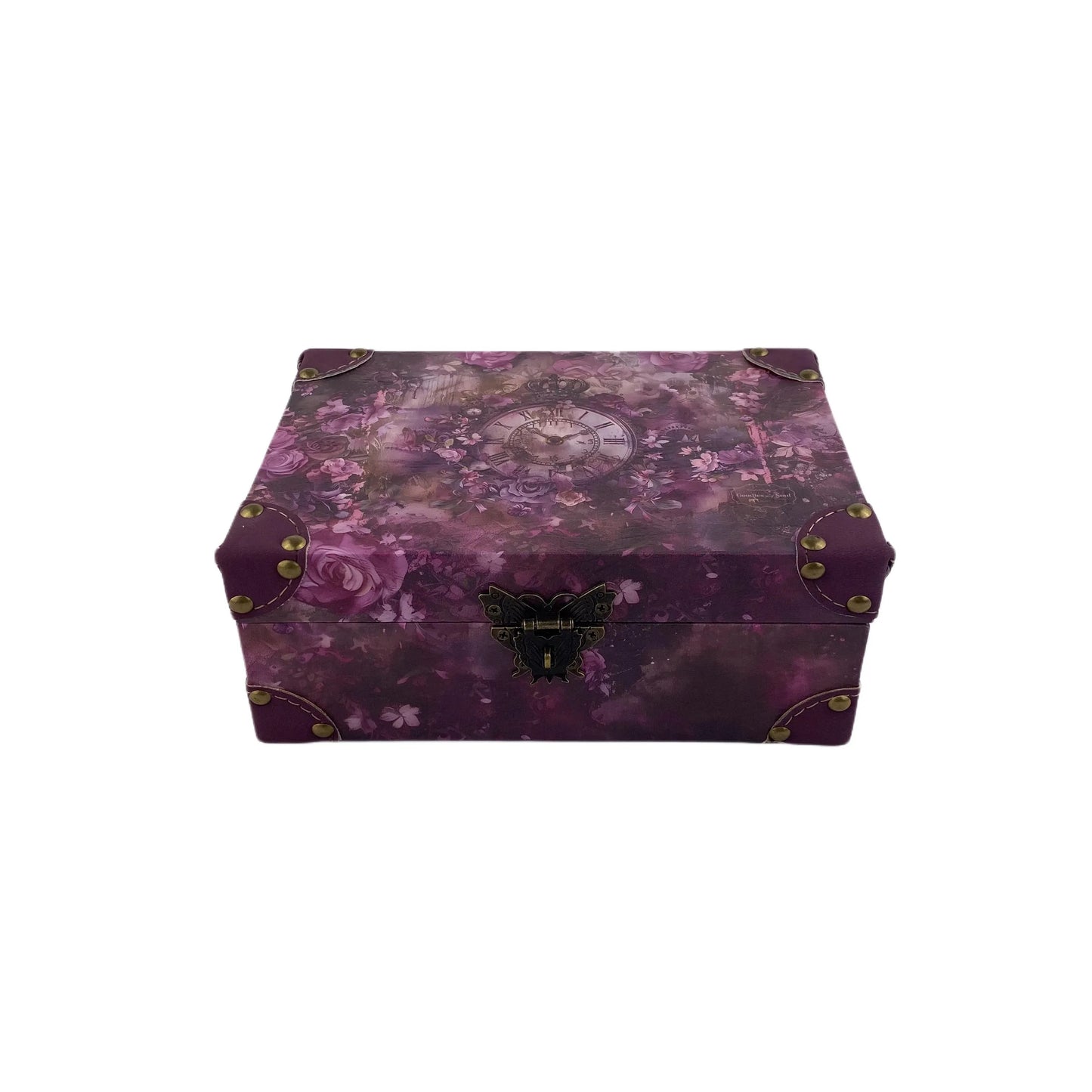 G23- Purple clock wooden box