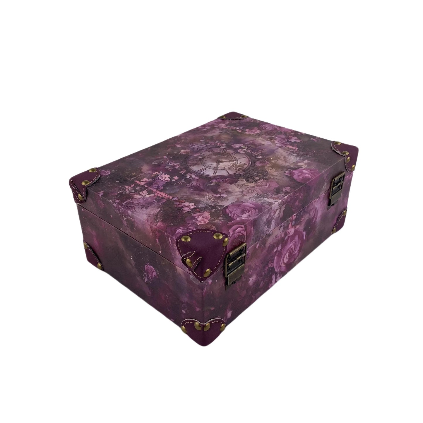 G23- Purple clock wooden box