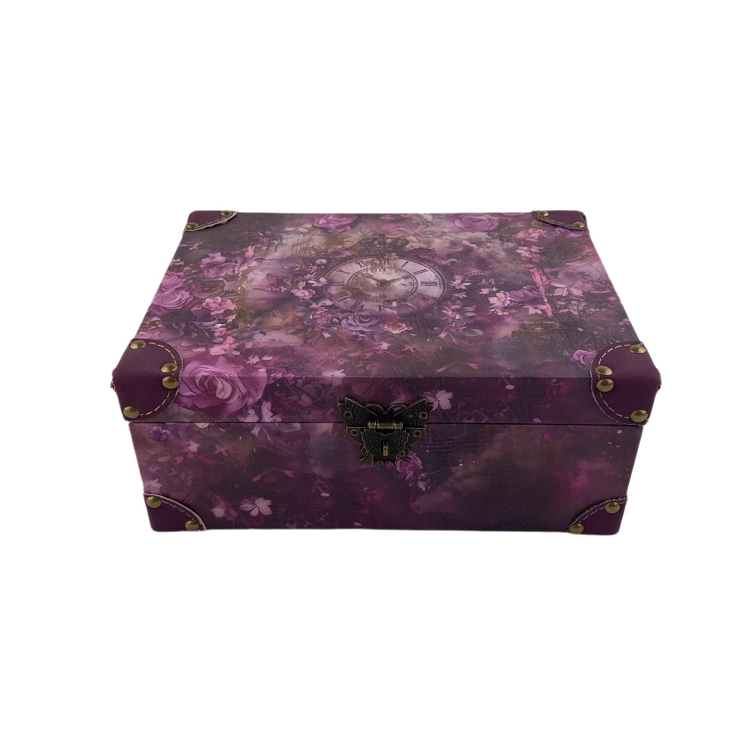 G23- Purple clock wooden box