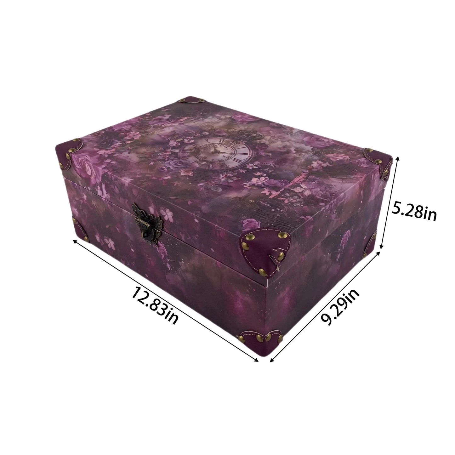 G23- Purple clock wooden box