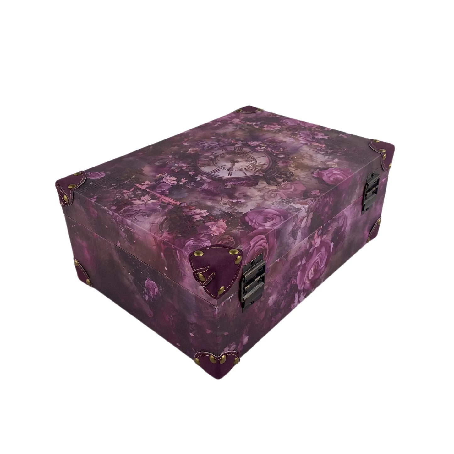 G23- Purple clock wooden box