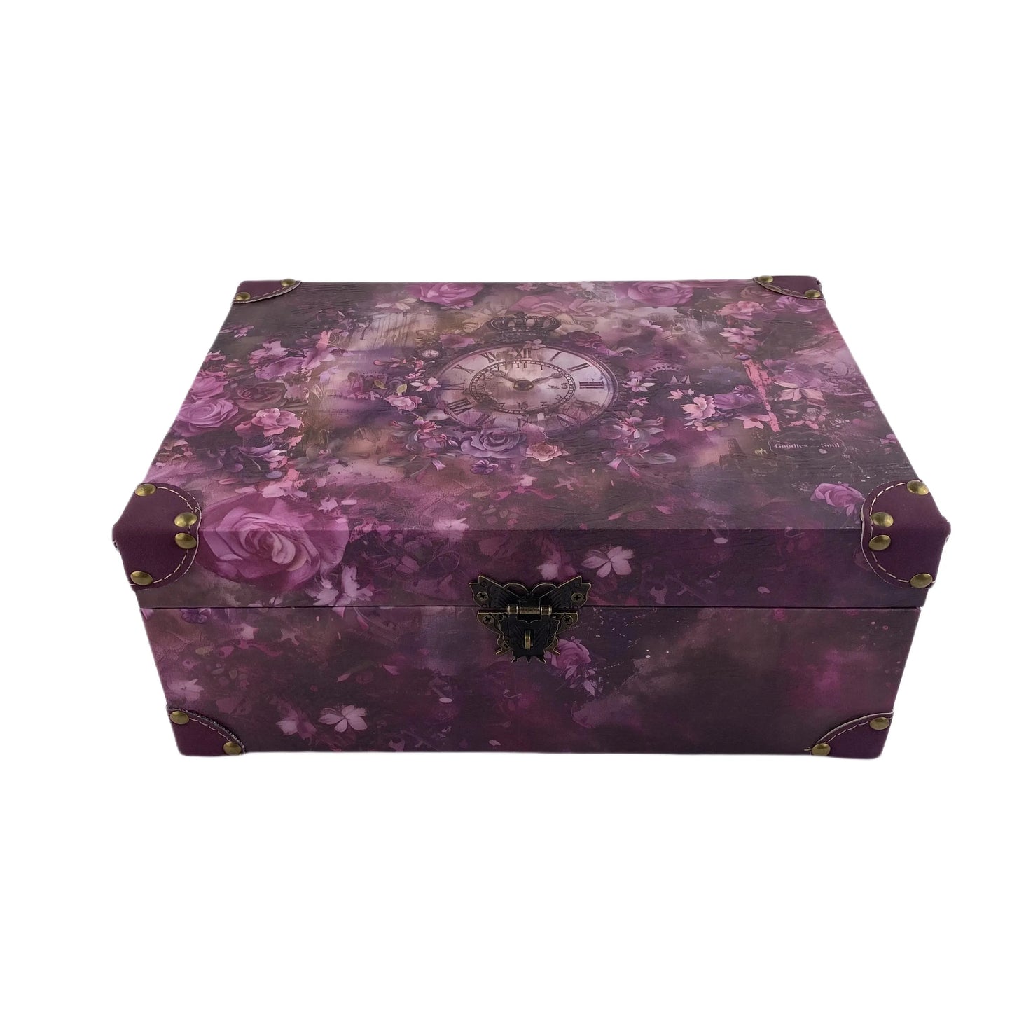 G23- Purple clock wooden box