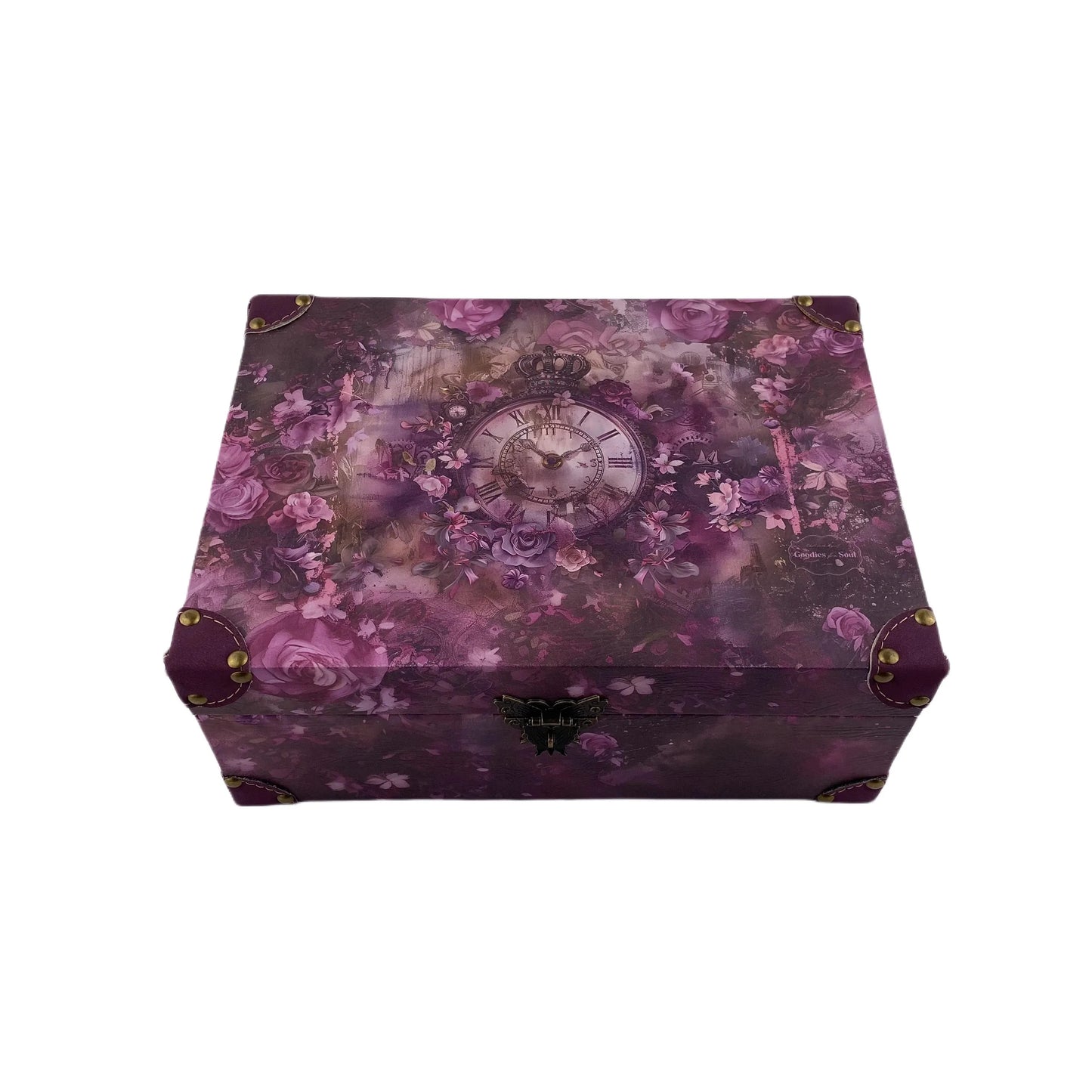 G23- Purple clock wooden box