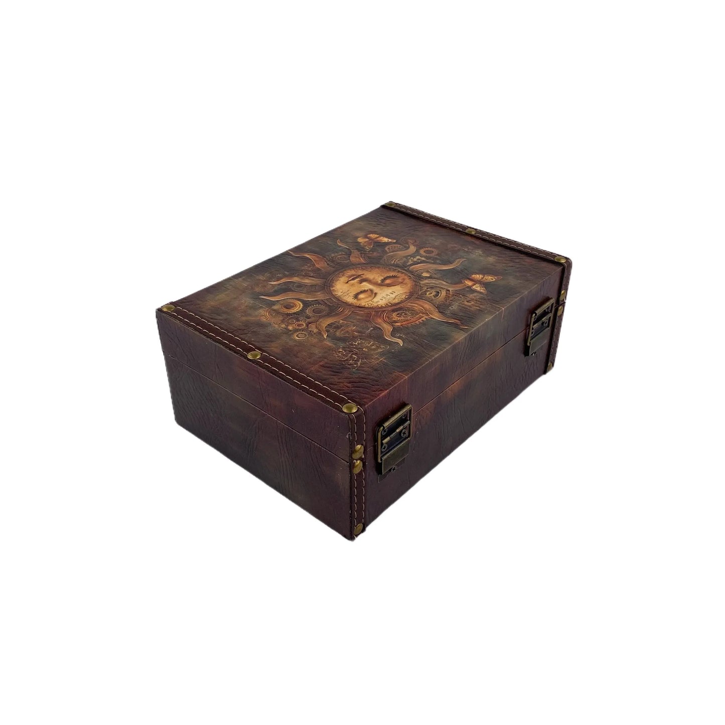 G131- Steampunk Sun wooden box