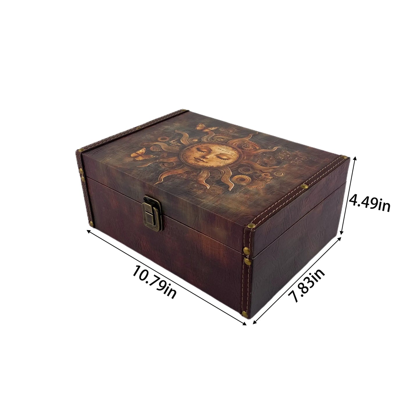 G131- Steampunk Sun wooden box