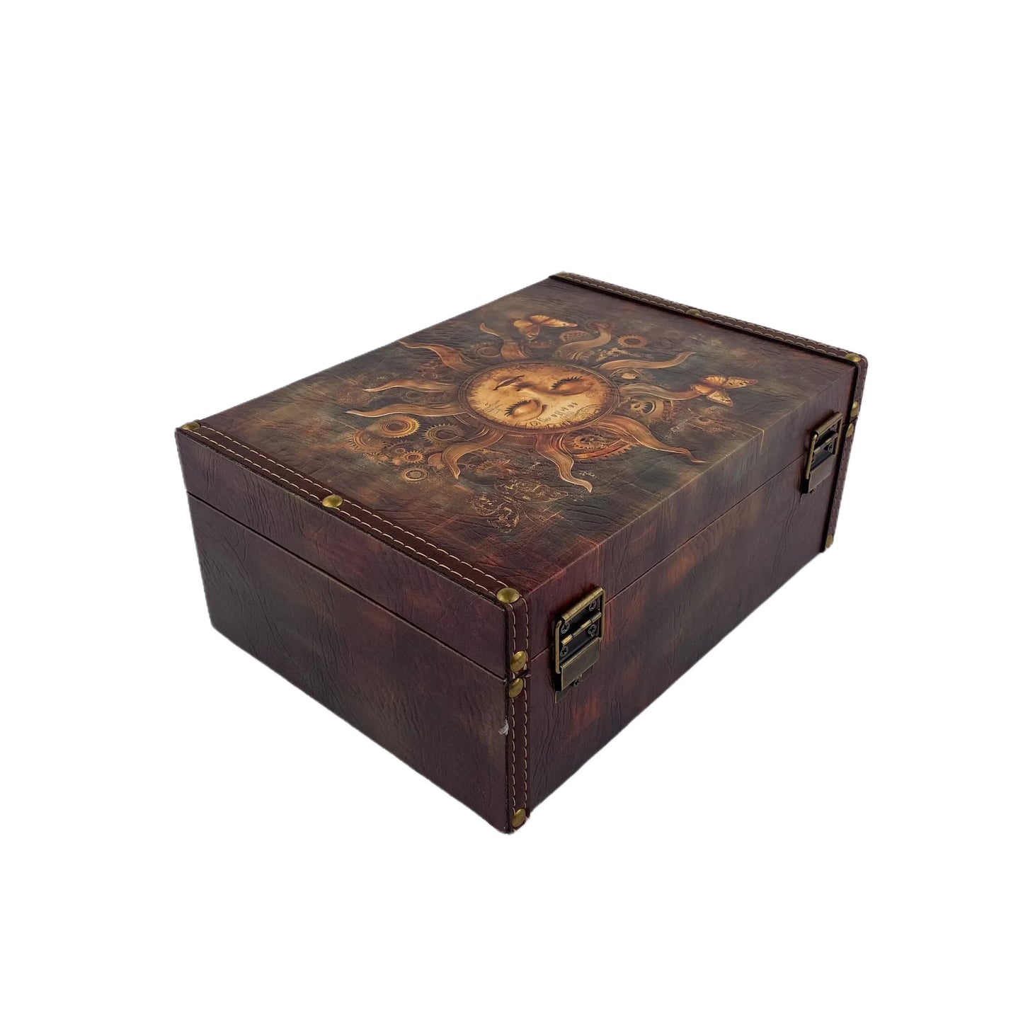 G131- Steampunk Sun wooden box