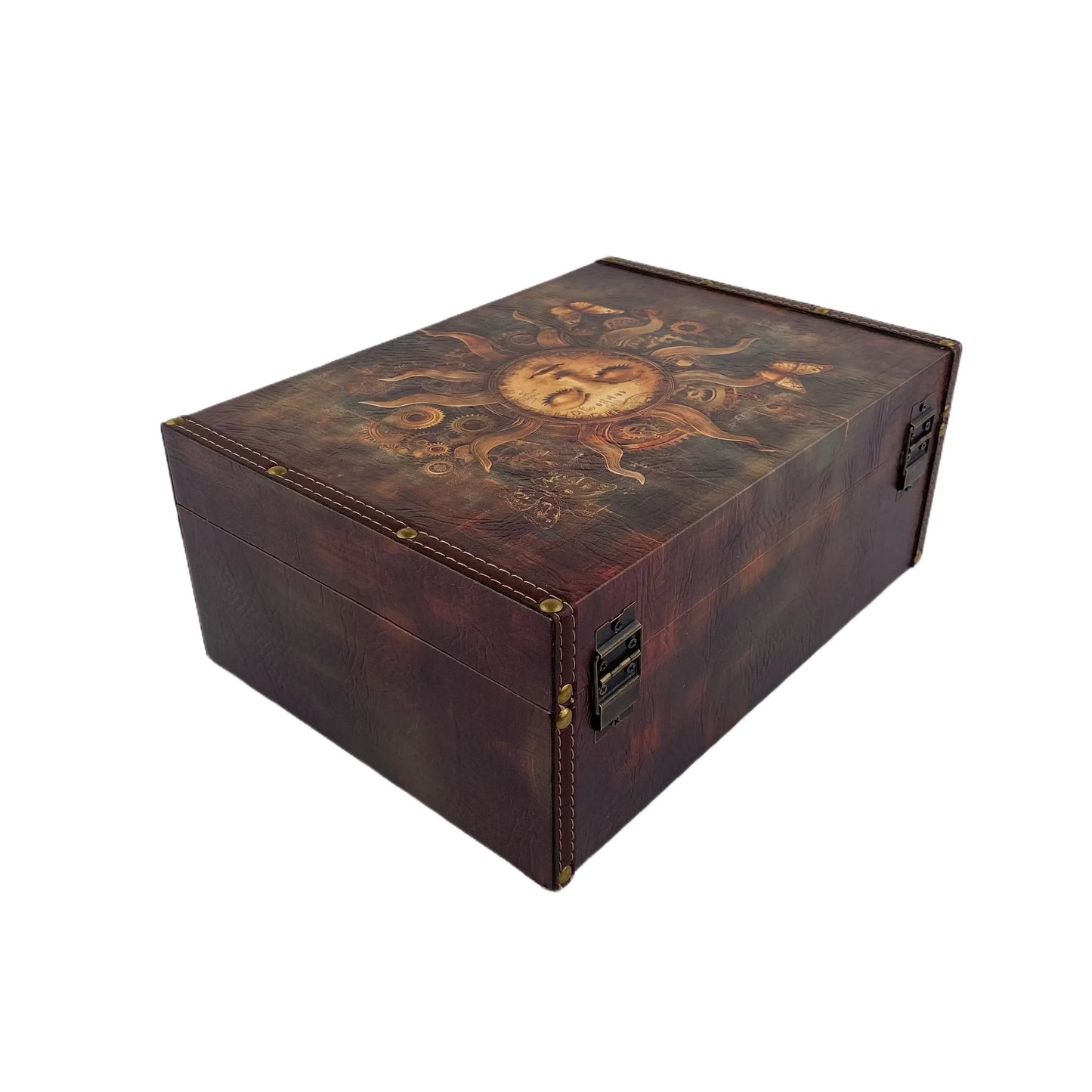 G131- Steampunk Sun wooden box