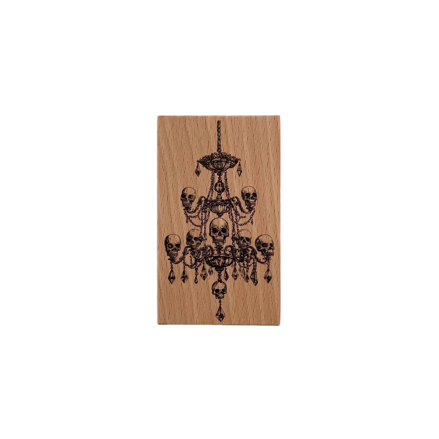 Skull Chandelier Wooden Stamp 9.5*6cm