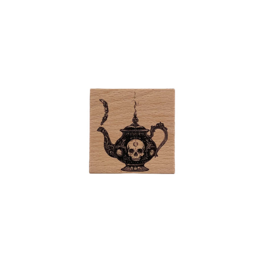 Skull Teapot Wooden Stamp 6*6cm