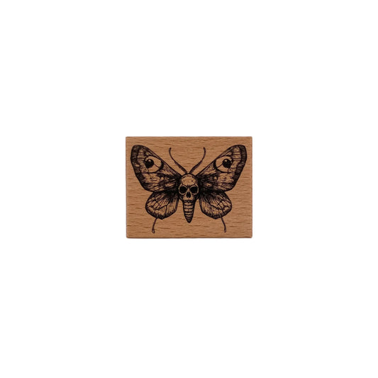 Skull Moth Wooden Stamp 5*4cm