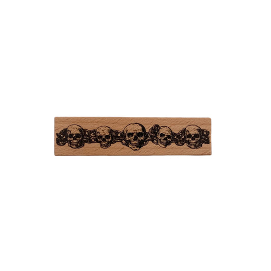 Skull Strip Wooden Stamp 10*2.5cm