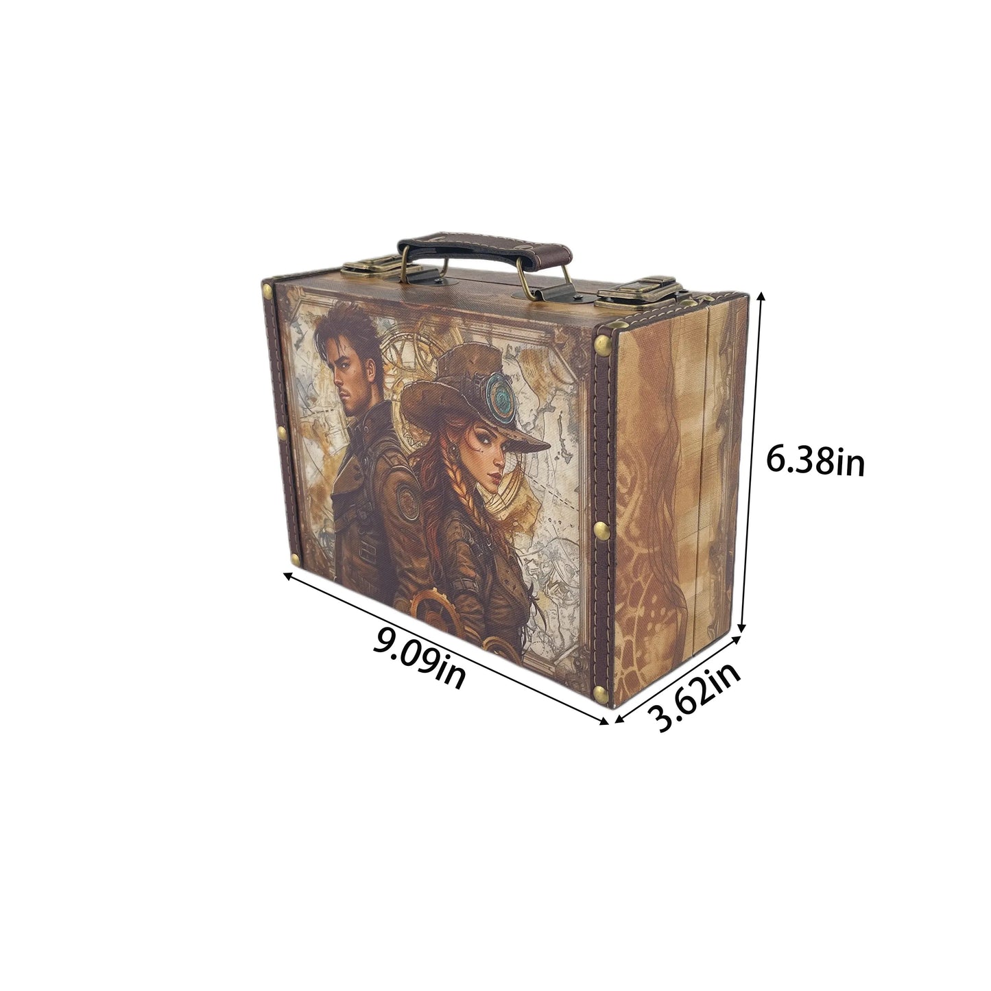 G257- Steampunk Couple Suitcase