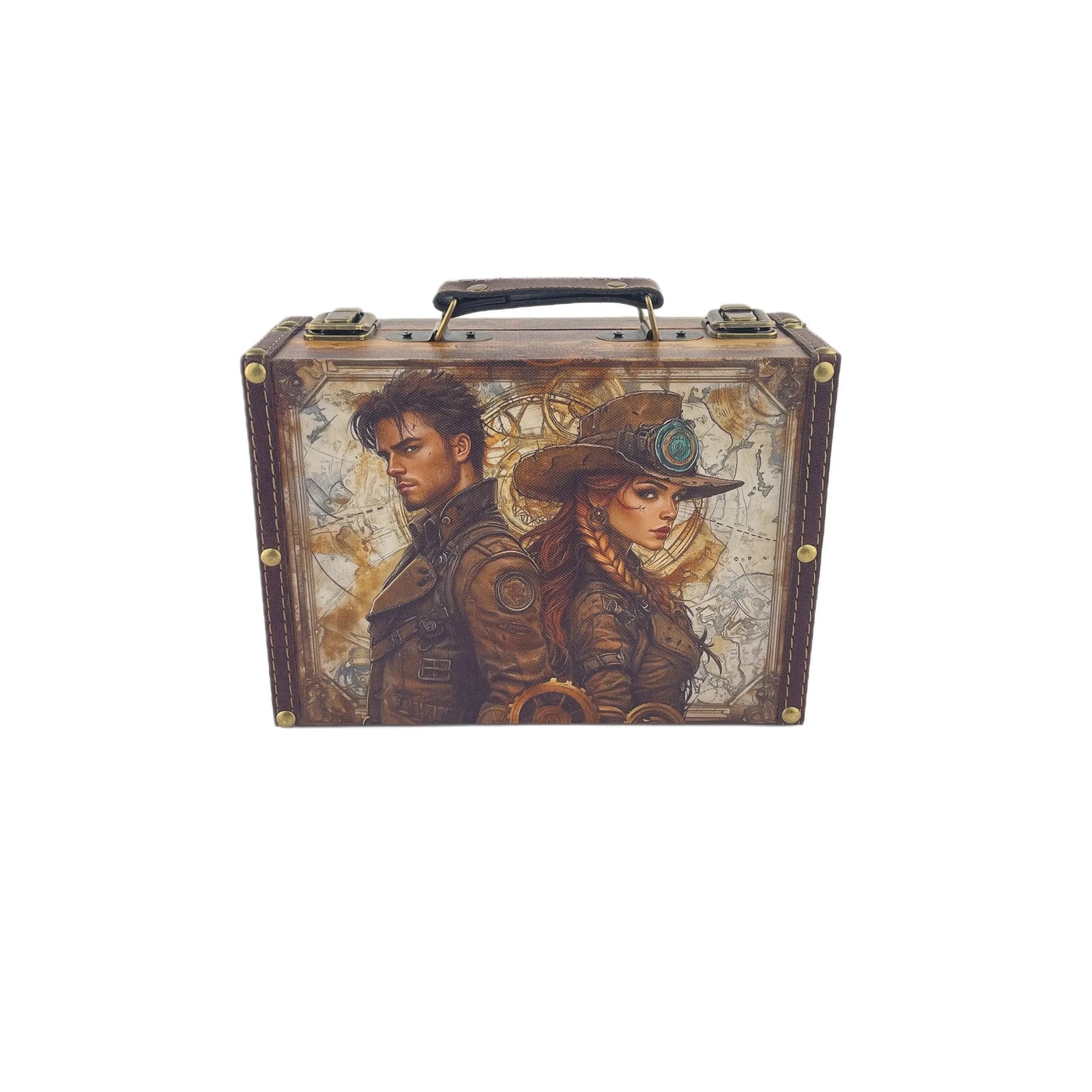 G257- Steampunk Couple Suitcase