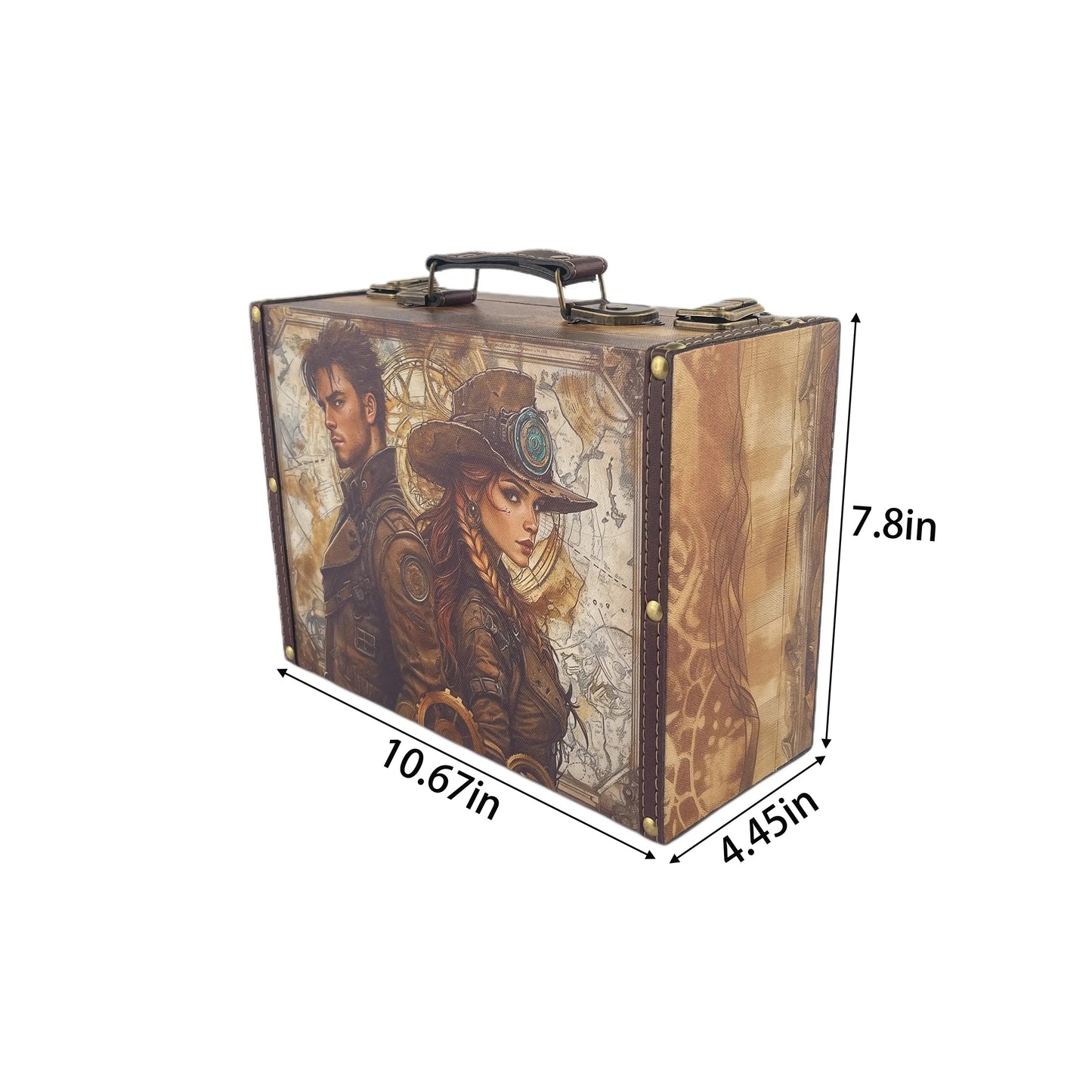 G257- Steampunk Couple Suitcase