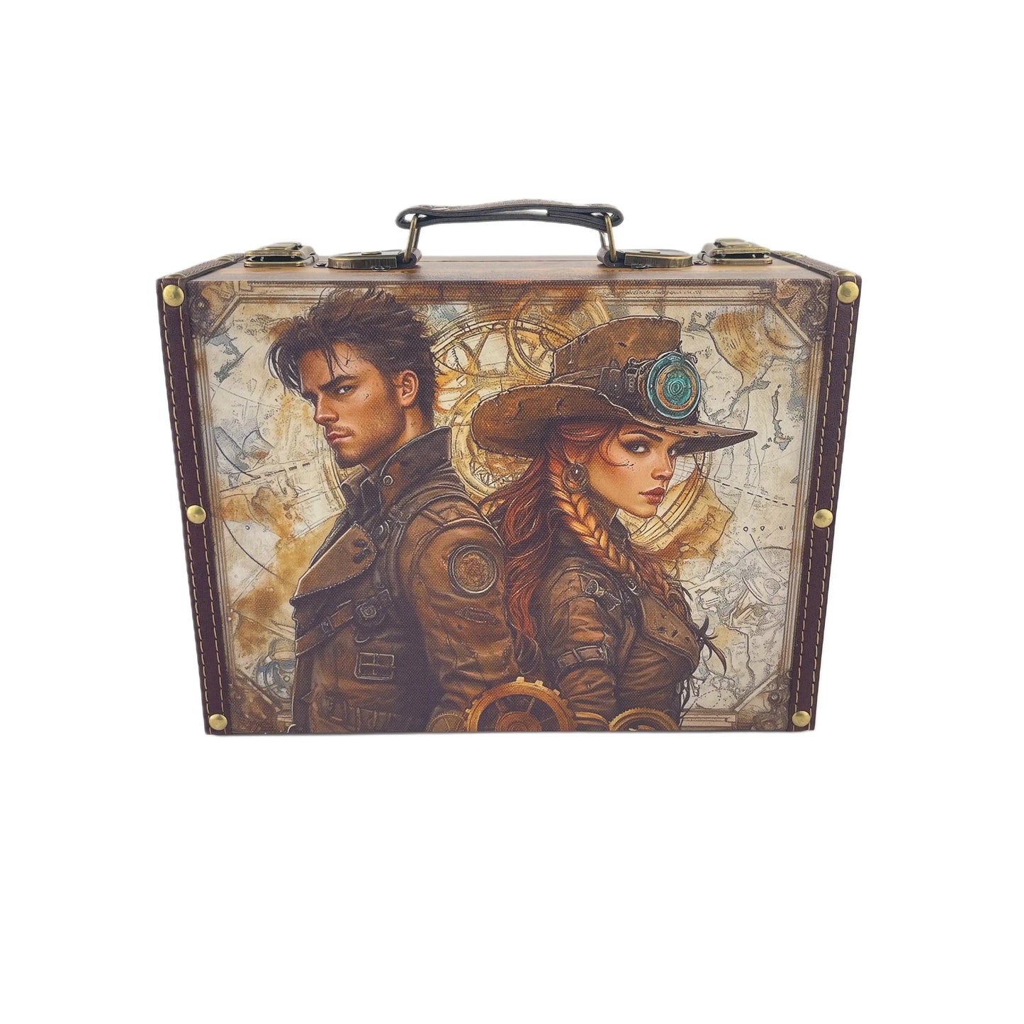 G257- Steampunk Couple Suitcase