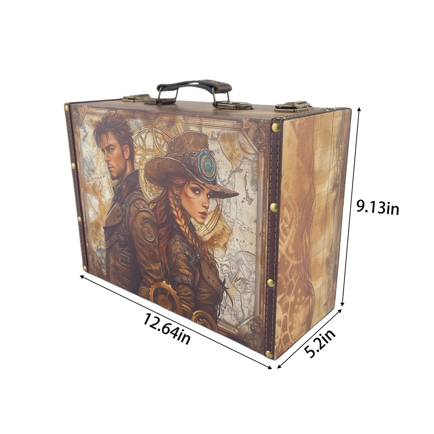 G257- Steampunk Couple Suitcase