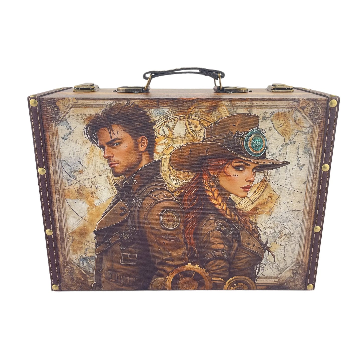 G257- Steampunk Couple Suitcase