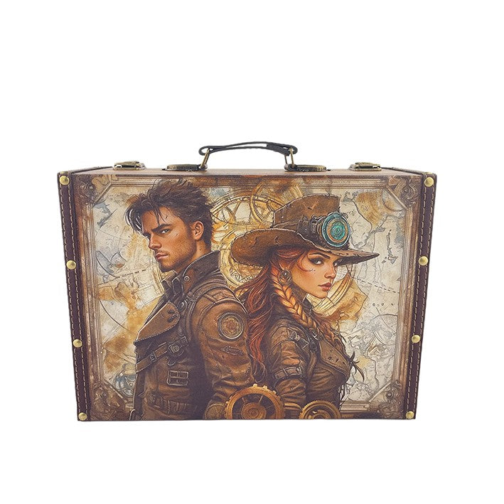 G257- Steampunk Couple Suitcase