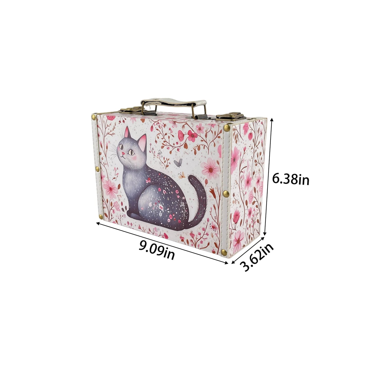 G285- Gray Cat Suitcase