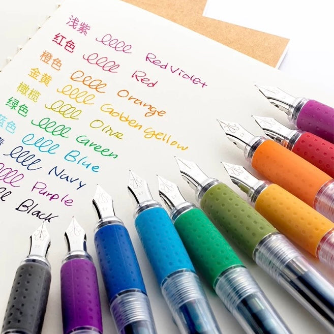 1 set 10 pcs Calligraphy pens (Each pen comes with 3 ink cartridges)